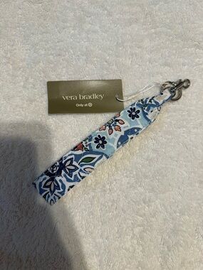 Vera Bradley Light Blue Floral Wristlet Keychain
